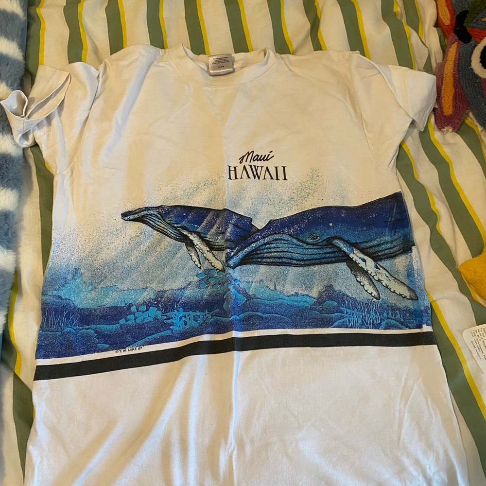 Vintage Maui Hawaii Oneita White T-Shirt